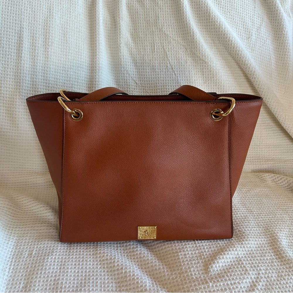 Ralph Lauren Brown Leather Tote Bag